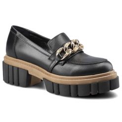 Czarne Półbuty Chebello Damskie Eleganckie Obuwie. Czarne półbuty wsuwane CheBello, bez wzorów, ze skóry, eleganckie, bez obcasa, na płaskiej podeszwie. Za 279.00 zł.