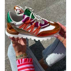 Skórzane Półbuty Sneakersy Damskie Artiker 56C1737 Multikolor wielokolorowe. Półbuty wsuwane bez wzorów, ze skóry, bez obcasa. Za 379.85 zł.