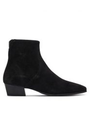 Gant Botki 33543444 Czarny. Czarne botki Gant, bez wzorów, ze skóry, bez obcasa, na słupku, bez zapięcia. Za 899.99 zł.