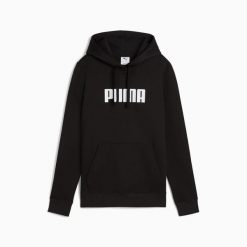 Bluza z kapturem damska Puma ESS LOGO FL czarna 68831601 r XS. Czarne bluzy z kapturem Puma, l, bez wzorów, z bawełny, z kapturem. Za 146.17 zł.