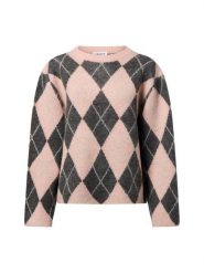 EDITED sweter z dzianiny z zawartością wełny i alpaki - Harriet Jumper Kobiety Sztuczne włókno szary|różowy, 38. Czerwone swetry Edited, bez wzorów, z dzianiny, bez ramiączek. Za 179.95 zł.