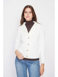 C& Jo Kardigan w kolorze białym rozmiar: 34. Białe swetry C& Jo, bez wzorów, klasyczne, bez ramiączek. Za 121.99 zł.