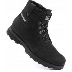 Damskie buty trapery czarne CATERPILLAR CHARLI FLEECE BOOT. Czarne buty treningowe Caterpillar, bez wzorów, bez zapięcia. Za 399.00 zł.