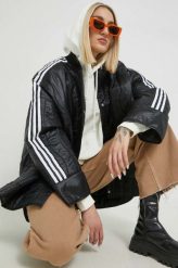Adidas Originals kurtka damska kolor czarny przejściowa oversize. Czarne kurtki adidas Originals, s, bez wzorów, z materiału, bez kaptura. W wyprzedaży za 479.99 zł.