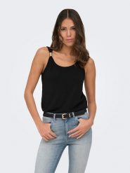 JDY Top w kolorze czarnym rozmiar: XL. Czarne topy JDY, xl, z aplikacjami, bez kołnierzyka, bez ramiączek. Za 56.95 zł.