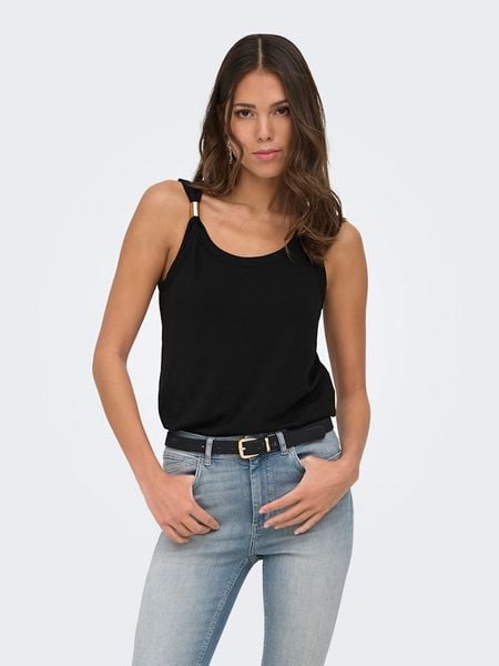 JDY Top w kolorze czarnym rozmiar: XL. Czarne topy JDY, xl, z aplikacjami, bez kołnierzyka, bez ramiączek. Za 60.95 zł.