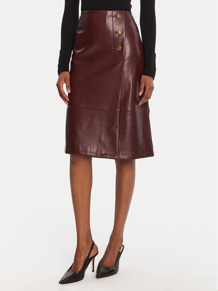 TWINSET Spódnica z imitacji skóry 252TP2233 Bordowy Regular Fit. Czerwone spódnice Twinset, bez wzorów, ze skóry. Za 959.99 zł.