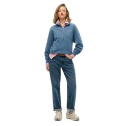 Damska bluza zapinana na zamek Superdry Essential. Niebieskie bluzy bez kaptura Superdry, bez wzorów, bez kaptura. Za 296.85 zł.