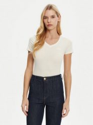 Guess T-Shirt O5RI02 KBBU1 Beżowy Regular Fit. Brązowe t-shirty Guess, xs, z aplikacjami, z bawełny, bez kołnierzyka, bez ramiączek. Za 99.99 zł.