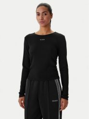 Guess Bluzka V6RP08 KD932 Czarny Slim Fit. Czarne bluzki Guess, s, z aplikacjami, bez kołnierzyka, bez ramiączek. Za 269.99 zł.