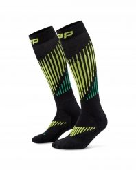 Długie skarpety kompresyjne dla kobiet z wełną Merino Core Run CEP. Szare skarpetki CEP, bez wzorów, z dzianiny. Za 199.00 zł.