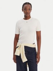 Tommy Jeans Sweter Essential DW0DW19336 Écru Regular Fit. Swetry Tommy Jeans, xs, bez wzorów, z bawełny, bez ramiączek. Za 369.99 zł.