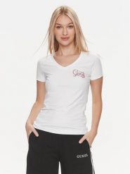 Guess T-Shirt W4RI55 J1314 Biały Slim Fit. Białe t-shirty Guess, s, z aplikacjami, z bawełny, bez kołnierzyka, bez ramiączek. Za 169.99 zł.