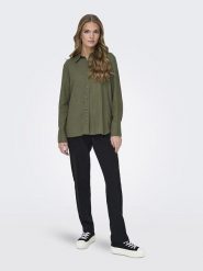 JDY Koszula w kolorze khaki rozmiar: XL. Brązowe koszule JDY, xl, bez wzorów, bez kołnierzyka, bez ramiączek. Za 88.64 zł.
