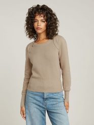 G-Star Sweter w kolorze beżowym rozmiar: M. Brązowe swetry G-Star, m, bez wzorów, z bawełny, retro, bez ramiączek. Za 220.63 zł.