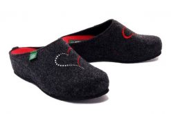 DR. BRINKMANN 330008-09 anthrazit, kapcie damskie. Czarne kapcie Dr. Brinkmann, bez wzorów. Za 249.90 zł.