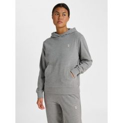 Bluza damska z kapturem Hummel Pulse. Szare bluzy Hummel, na zimę, bez wzorów, bez ramiączek, z kapturem. Za 173.00 zł.