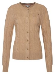 Tommy Hilfiger Kardigan WW0WW47463 Beżowy Regular Fit. Brązowe swetry Tommy Hilfiger, m, bez wzorów, z wełny, bez ramiączek. Za 749.99 zł.
