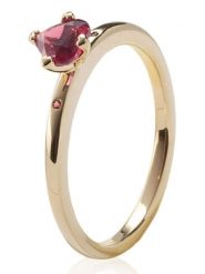 Pandora Pozłacany pierścionek z kryształem rozmiar: 60. Czerwone pierścionki Pandora, z kryształem, metalowe. Za 252.99 zł.