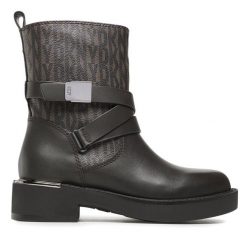 Botki DKNY. Brązowe botki DKNY, bez wzorów, bez obcasa, na płaskiej podeszwie, bez zapięcia. Za 1,369.00 zł.