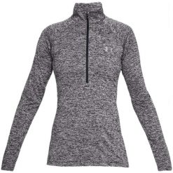 Bluza fitness damska Under Armour Tech 1/2 Zip - Twist. Szare bluzy bez kaptura Under Armour, xs, bez wzorów, z poliesteru, bez kaptura, do biegania. Za 219.99 zł.