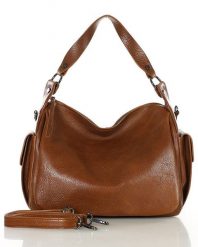 Shopperka skórzana MARCO MAZZINI camelowa R288b. Torebki klasyczne bez wzorów, ze skóry, bez dodatków. Za 1,099.00 zł.