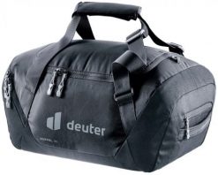 Torba sportowa Duffel o pojemności 35 litrów w kolorze czarnym. Czarne torby sportowe Deuter, bez wzorów. Za 344.99 zł.