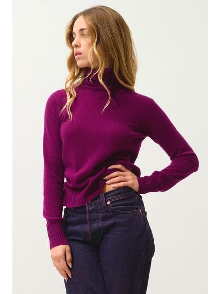 AUTHENTIC CASHMERE Kaszmirowy golf "Cassy" w kolorze fioletowym rozmiar: XL. Różowe swetry AUTHENTIC CASHMERE, xl, bez wzorów, z kaszmiru, bez ramiączek. Za 354.10 zł.