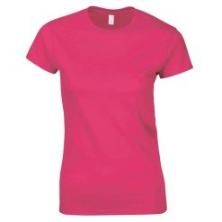 Koszulka Damska Krótki Rękaw Soft Style. Szare t-shirty sportowe GILDAN, l, bez wzorów, z bawełny, bez ramiączek, trekkingowe. Za 31.99 zł.