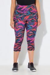 Damskie Legginsy sportowe 3/4 dżersej termiczny wysoki stan z recyklingu. Niebieskie legginsy sportowe Ulla Popken, plus size, bez wzorów, z dżerseju, z podwyższonym stanem, na fitness i siłownię. Za 239.99 zł.