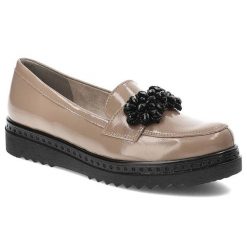 Beżowe Półbuty Armodo Skórzane Eleganckie Buty. Brązowe półbuty wsuwane Armodo, na jesień, bez wzorów, ze skóry, eleganckie, bez obcasa. Za 350.99 zł.