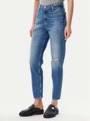 Calvin Klein Jeans Jeansy J20J225140 Niebieski Mom Fit. Niebieskie jeansy Calvin Klein Jeans, bez wzorów, z bawełny. Za 399.99 zł.