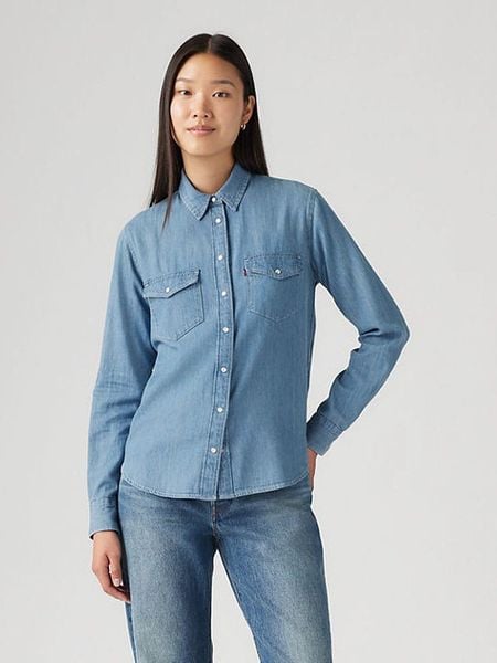 Levi's Koszula dżinsowa w kolorze niebieskim rozmiar: S. Niebieskie koszule Levi's, s, bez wzorów, z bawełny, bez kołnierzyka, bez ramiączek. Za 174.95 zł.