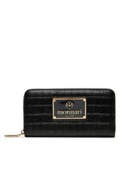 Monnari Mały Portfel Damski PUR0020 Czarny. Czarne portfele Monnari, bez wzorów, ze skóry. Za 49.99 zł.