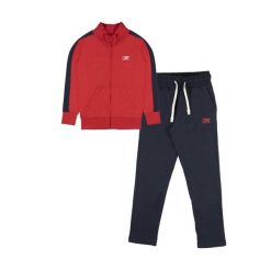 Bluza z bawełna z pełny zamek błyskawiczny na czas wolny. Czerwone bluzy LEONE 1947 APPAREL, bez wzorów, z bawełny, sportowe, bez ramiączek, bez kaptura. W wyprzedaży za 109.46 zł.