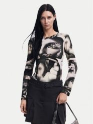Desigual Bluzka Surrealismo 24WWTK49 Szary Slim Fit. Szare bluzki Desigual, m, bez wzorów, z wiskozy, bez kołnierzyka, bez ramiączek. Za 149.99 zł.