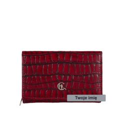 Czerwony Portfel Damski z grawerem croco Canaletto PD1225cs96 RFIDPS. Czerwone portfele bez wzorów, ze skóry. Za 170.00 zł.