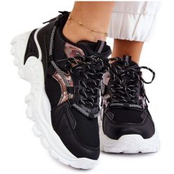 PA1 Damskie Buty Sportowe Sznurowane Na Platformie Czarne Minea. Czarne buty treningowe PA1, bez wzorów, z dresówki, bez zapięcia. Za 109.00 zł.