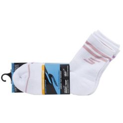 Skarpetki sportowe damskie 3pk Wmns LC PB Varsity Stripe Socks. Białe skarpetki Skechers, bez wzorów, z bawełny. Za 89.99 zł.