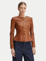 Marciano Guess Kurtka skórzana G6GL02 L0083 Brązowy Regular Fit. Brązowe kurtki Marciano Guess, l, z aplikacjami, ze skóry, bez kaptura. Za 1,959.00 zł.