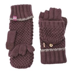 Fioletowe Eleganckie Dzianinowe Damskie Mitenki Anekke. Fioletowe rękawiczki Anekke, bez wzorów, z dzianiny, eleganckie. Za 129.00 zł.
