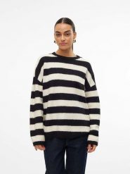 Vero Moda Sweter w kolorze czarno-białym rozmiar: M. Białe swetry Vero Moda, m, bez wzorów, ze splotem, bez ramiączek. Za 109.95 zł.