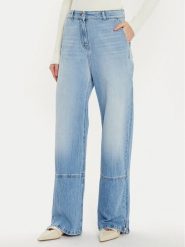 TWINSET Jeansy 242AT2272 Niebieski Wide Leg. Niebieskie jeansy Twinset, bez wzorów, z bawełny. Za 519.99 zł.