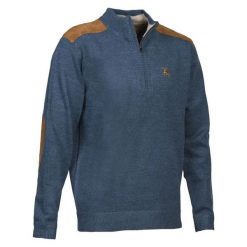 Sweter zapinany na zamek Ligne Verney-Carron Fox. Niebieskie swetry LIGNE VERNEY-CARRON, bez wzorów, sportowe, bez ramiączek. Za 276.50 zł.