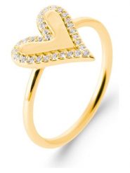 L'Atélier Précieux Pozłacany pierścionek z cyrkoniami rozmiar: 52. Żółte pierścionki l'Atelier precieux, z cyrkonią, pozłacane. Za 130.99 zł.