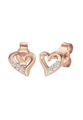 Elli DIAMONDS Damskie Kolczyki Sztyfty Motyw Serca Eleganckie z Diamentem (0.06 ct.) w Srebro 925 Sterling Silver 1 ct. Szare kolczyki Elli DIAMONDS, z diamentem, srebrne. Za 583.99 zł.