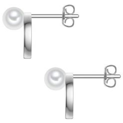 Rafaela Donata Kolczyki z Srebra Sterling w srebrze z perla muszlowa z cyrkonia 1 ct Damski. Białe kolczyki Rafaela Donata, z cyrkonią, srebrne. Za 149.99 zł.