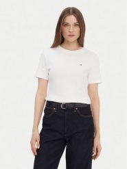 Tommy Hilfiger T-Shirt New Cody WW0WW40587 Kremowy Slim Fit. Białe t-shirty Tommy Hilfiger, xxs, bez wzorów, z bawełny, bez kołnierzyka, bez ramiączek. Za 142.99 zł.