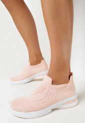 Różowe Płaskie Buty Sportowe z Elastyczną Cholewką przed Kostkę Atale. Czerwone buty sportowe lifestyle Born2be, na lato, bez wzorów, sportowe, przed kostkę, bez zapięcia. W wyprzedaży za 50.99 zł.