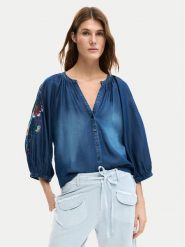 Desigual Koszula jeansowa 26SWBW16 Granatowy Relaxed Fit. Niebieskie koszule Desigual, xs, bez wzorów, z jeansu, bez kołnierzyka, bez ramiączek. Za 429.99 zł.